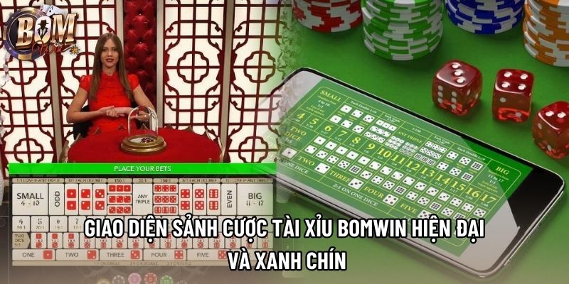 Giao diện sảnh cược tài xỉu Bomwin hiện đại và xanh chín Giao diện sảnh cược tài xỉu Bomwin hiện đại và xanh chín